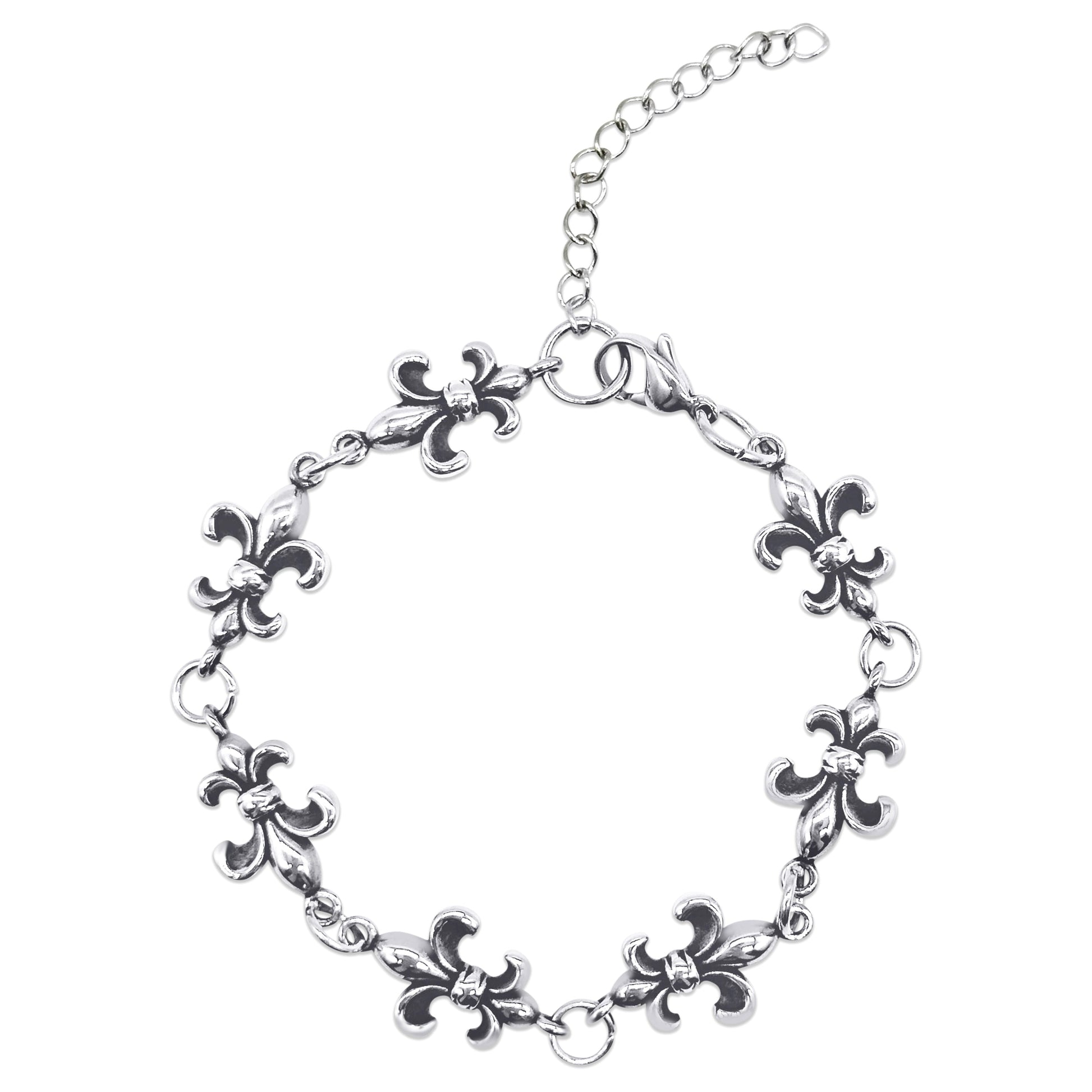 Fleur-de-Lis Stainless Steel Bracelet – product image 1