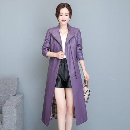 Women's Mid-length Slim-fit Over-the-knee Sheepskin Trench Coat – product image 5