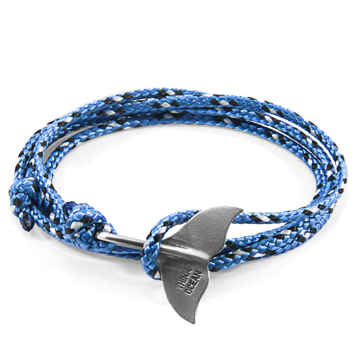 Blue Think Ocean Big Whale Silver and Rope Bracelet - product image 1 of 4