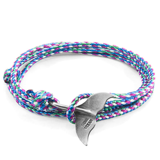 Multicoloured Think Ocean Big Whale Silver and Rope Bracelet – product image 1 of 4