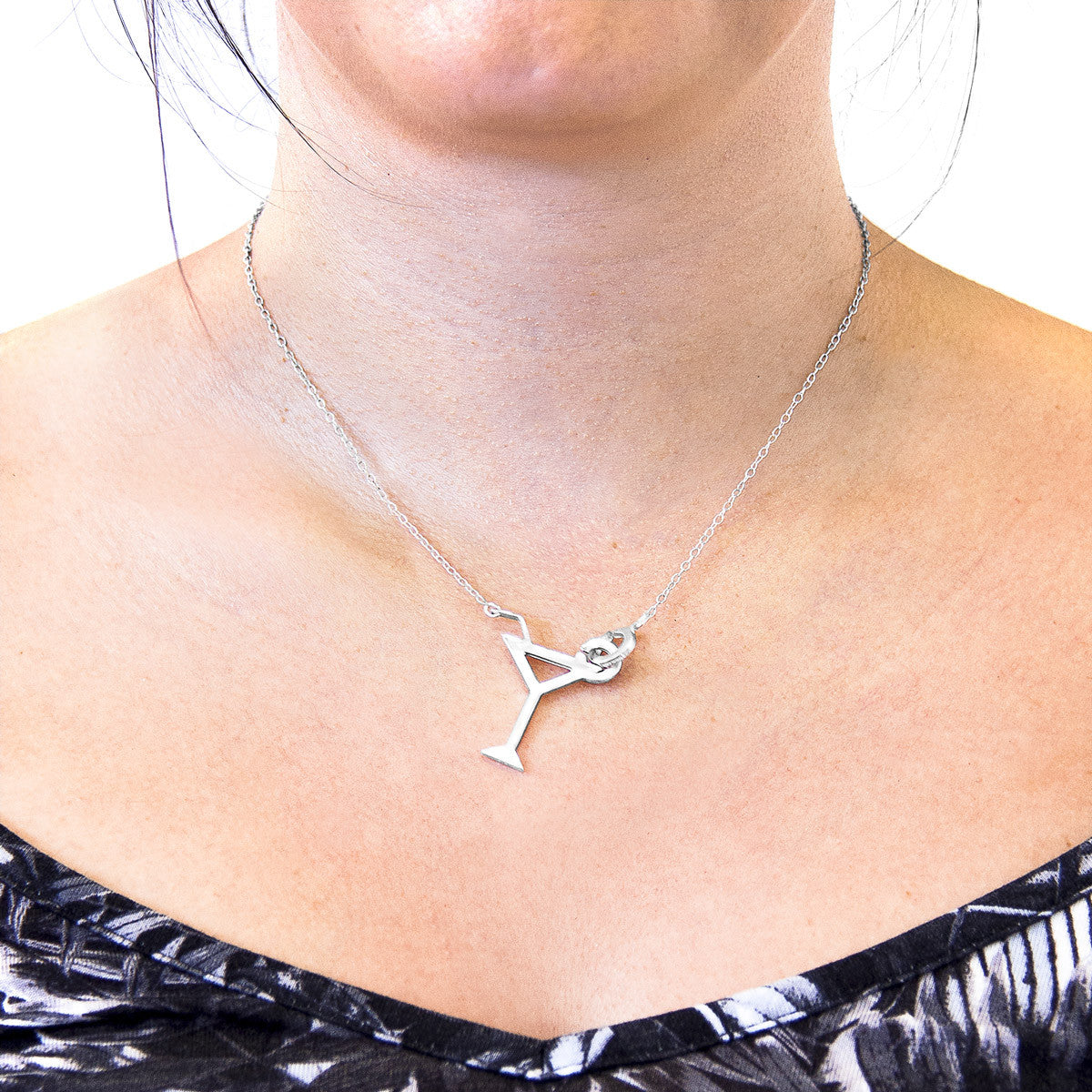 Beach Cocktail Link Paradise Silver Necklace Pendant – product image 3 of 8
