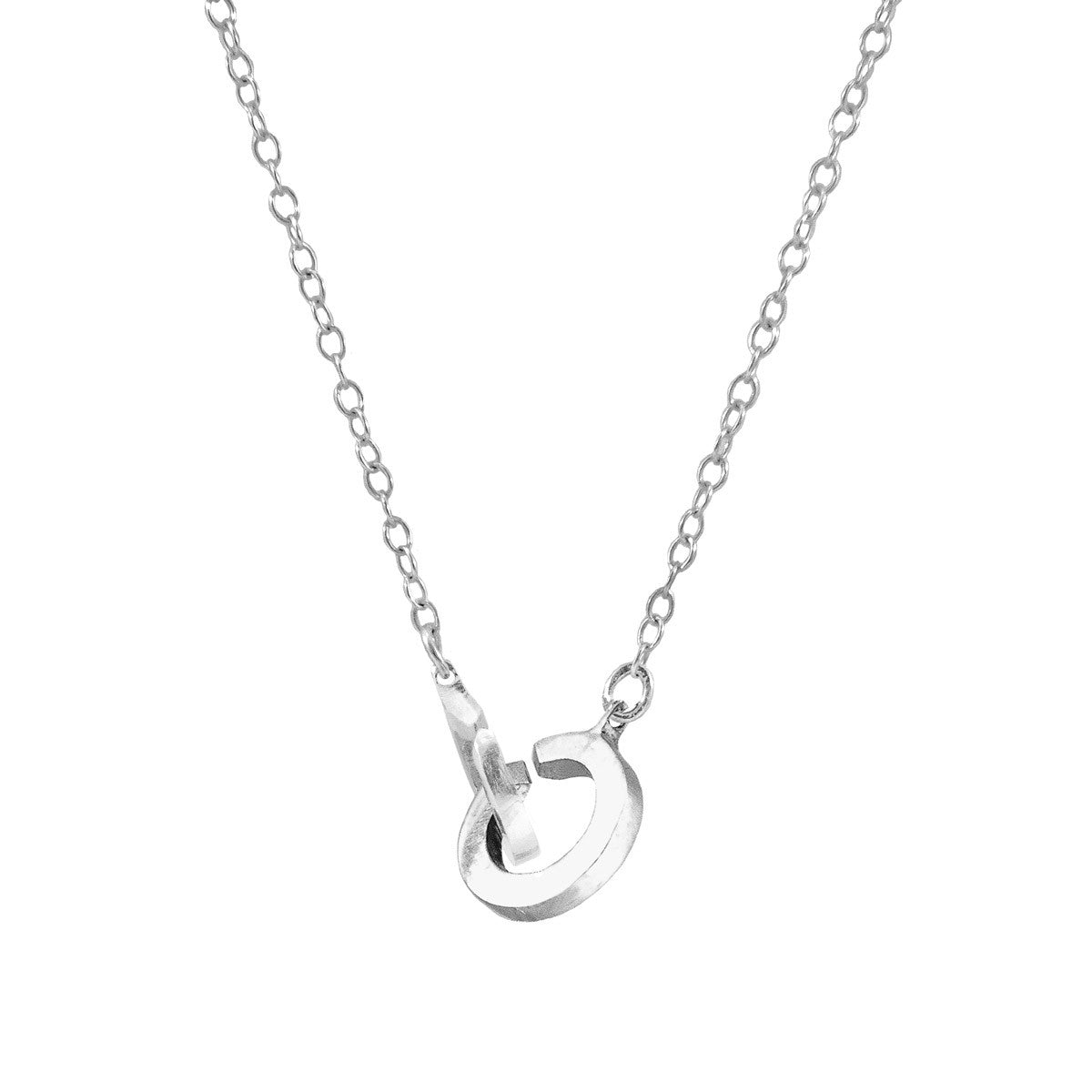 Twin Circle Link Paradise Silver Necklace Pendant – product image 1 of 8