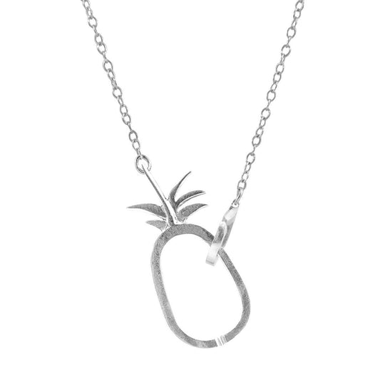 Tropical Pineapple Link Paradise Silver Necklace Pendant – product image 1 of 8