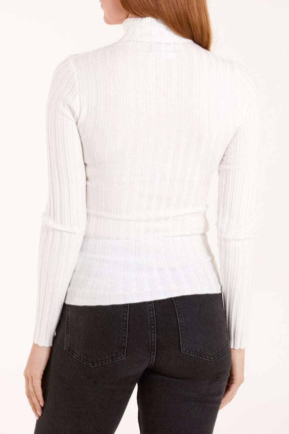 Cream Ribbed Roll Neck Jumper – product image 2 of 3