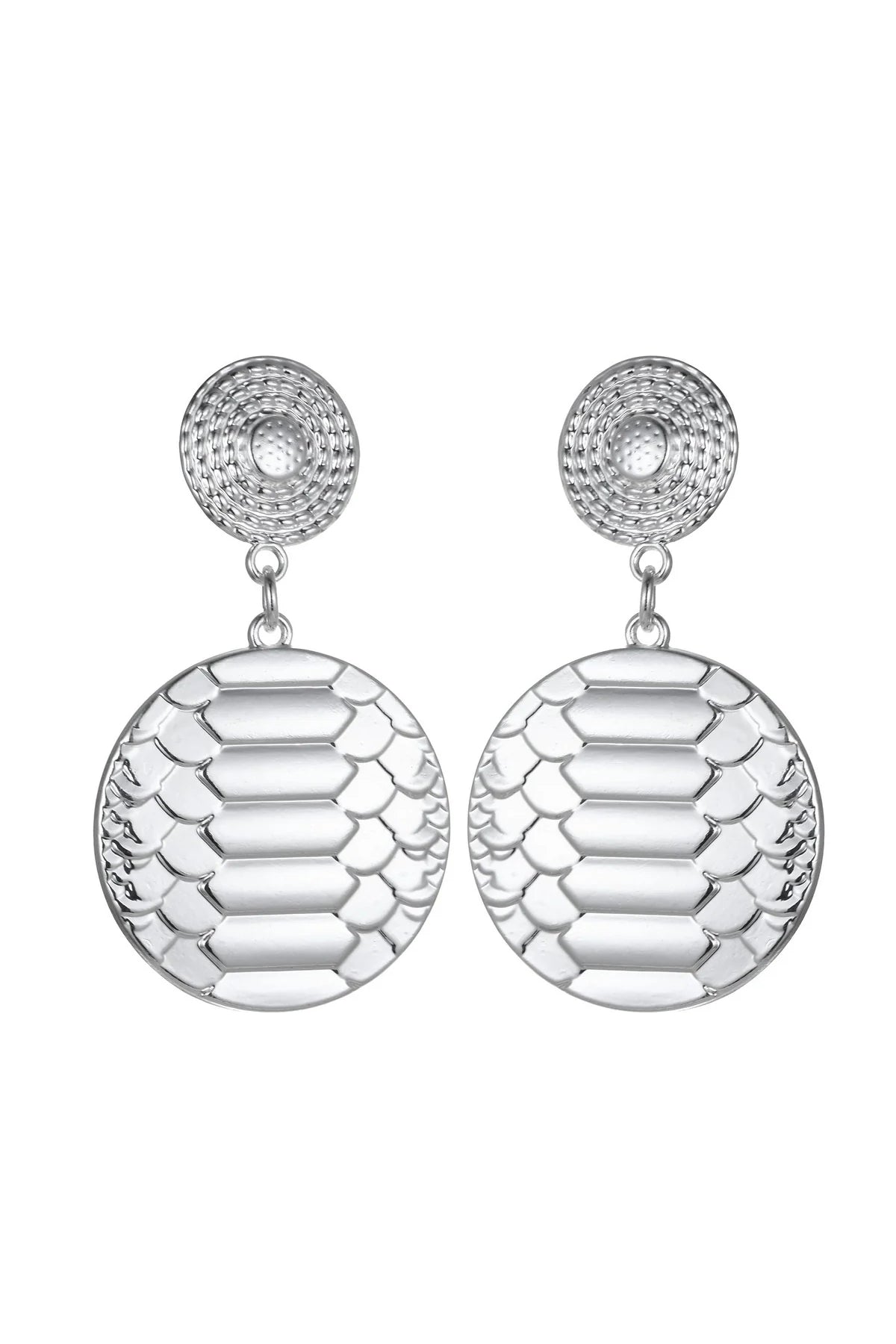 Silver Tone Snake Print Earrings – product image 1 of 2