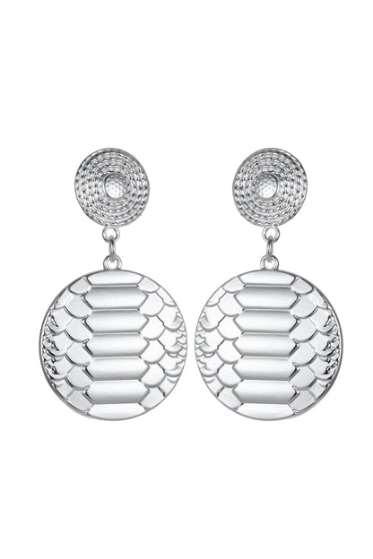 Silver Tone Snake Print Earrings – product image 1 of 2