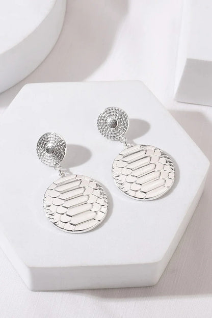 Silver Tone Snake Print Earrings – product image 2 of 2
