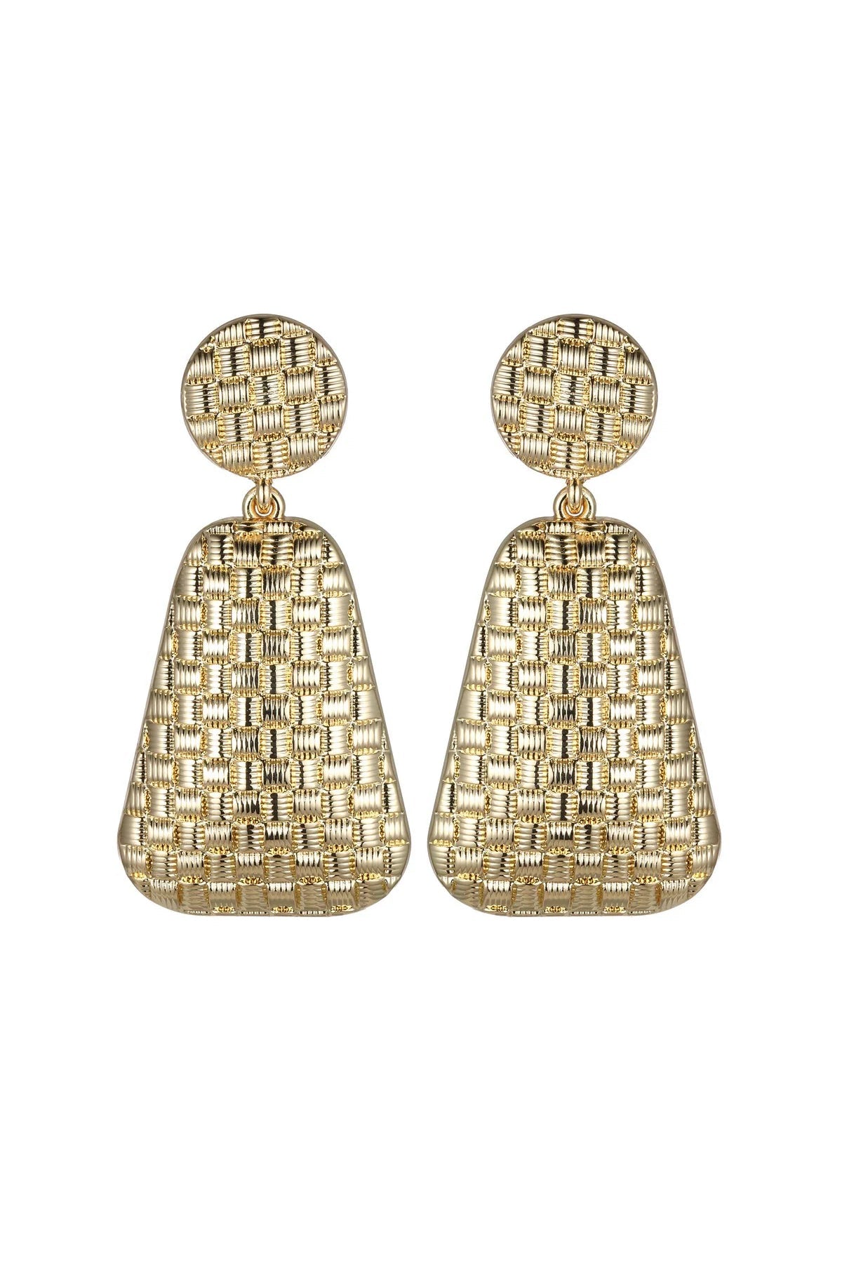 Gold Tone Textured Statement Earrings – product image 1 of 2
