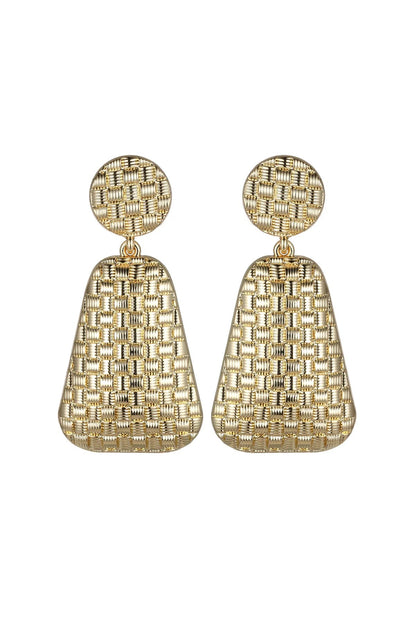 Gold Tone Textured Statement Earrings – product image 1 of 2
