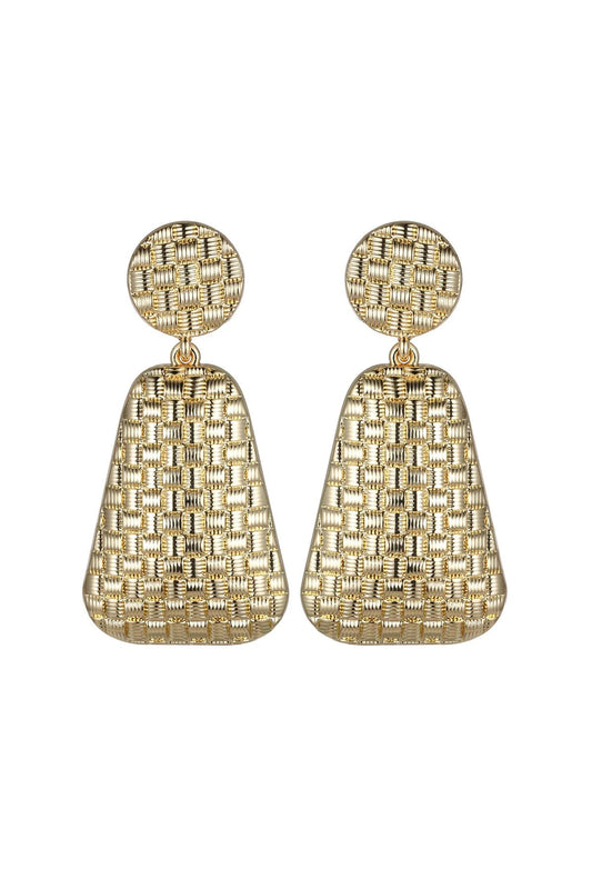 Gold Tone Textured Statement Earrings – product image 1 of 2