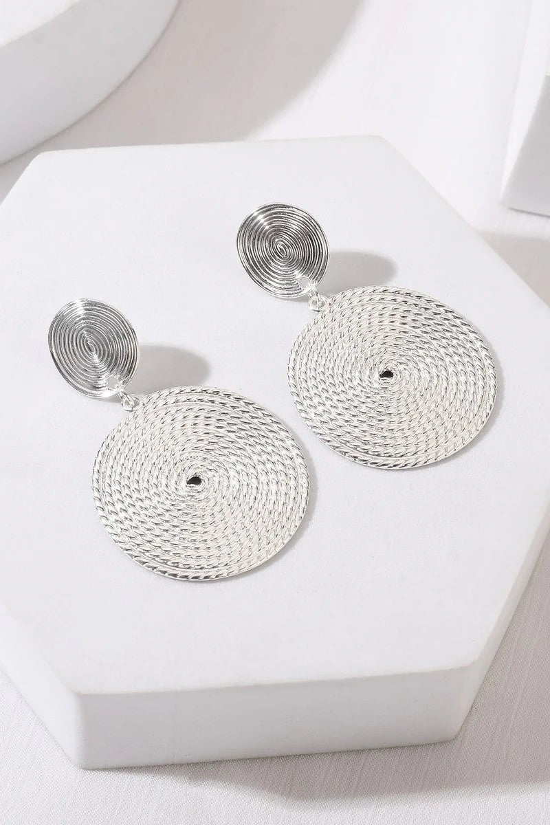 Silver Rope Circle Earrings – product image 2 of 2