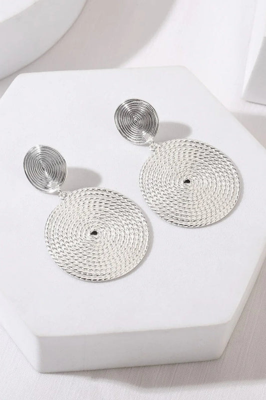 Silver Rope Circle Earrings – product image 2 of 2