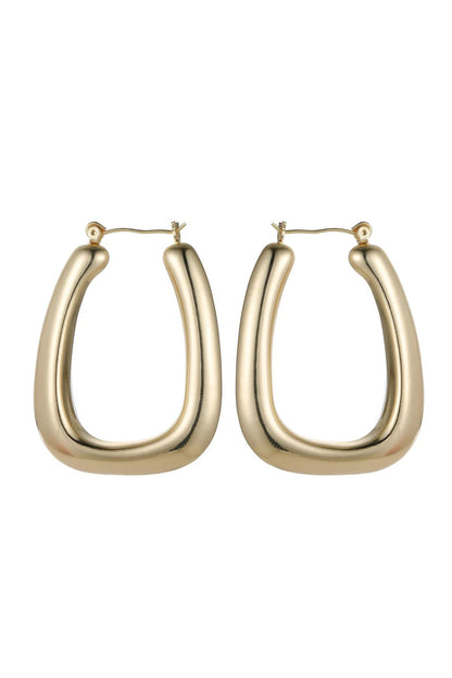 Gold Tone Diagonal Hoop Earrings – product image 1 of 2