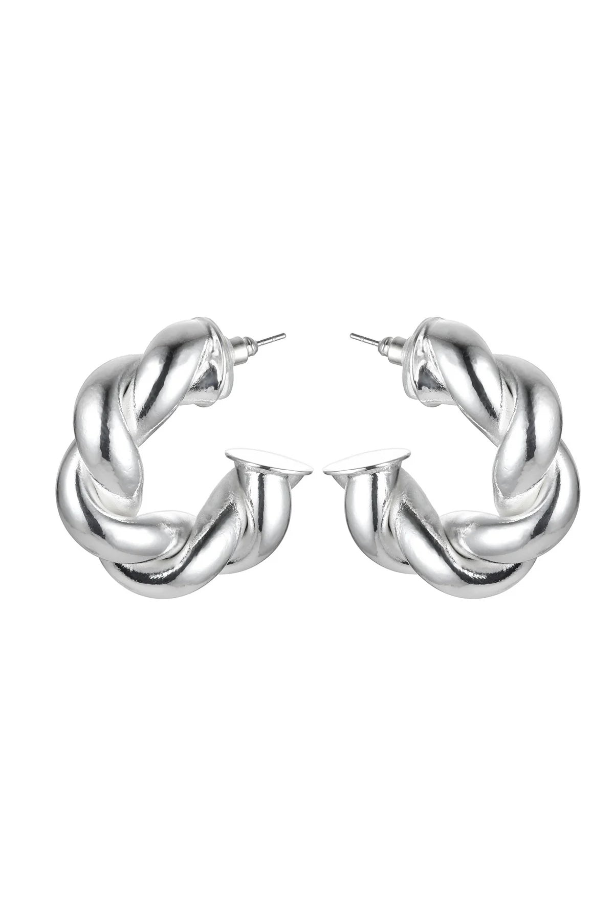 Silver Tone Twisted Earrings – product image 1 of 2