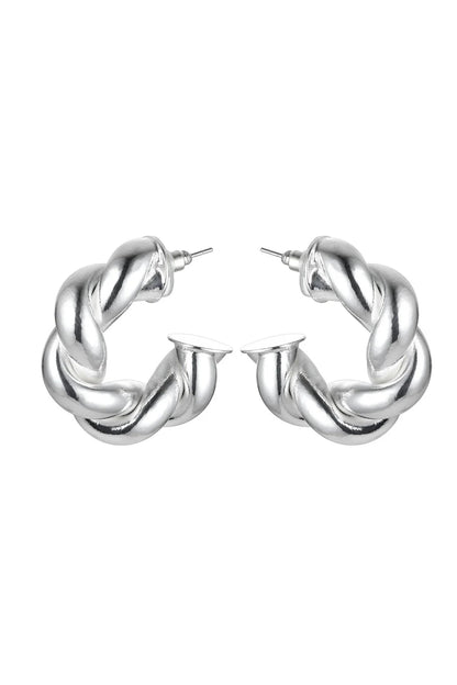 Silver Tone Twisted Earrings – product image 1 of 2