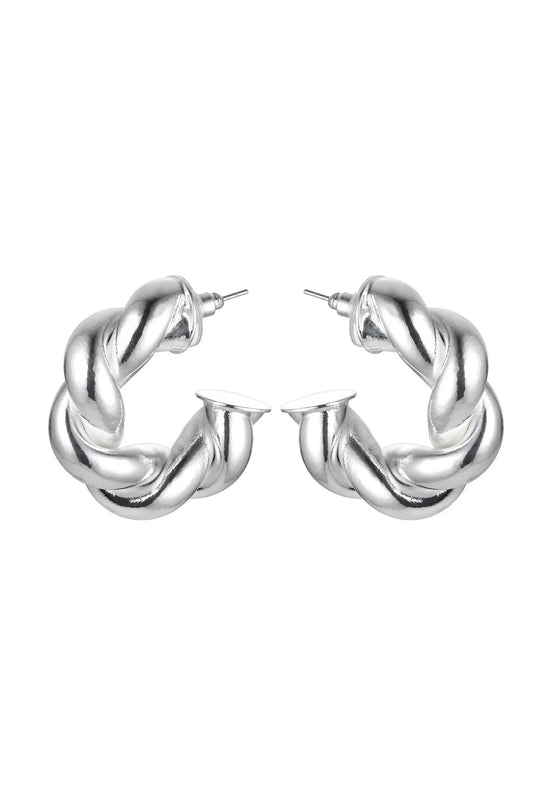 Silver Tone Twisted Earrings – product image 1 of 2