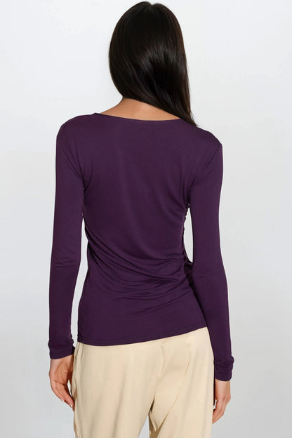 Purple V Neck Long Sleeve Top – product image 4 of 4