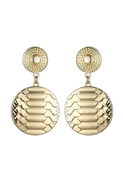 Gold Tone Snake Print Earrings – product image 1 of 2