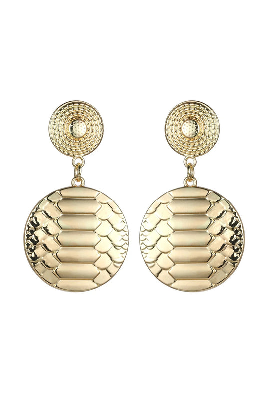 Gold Tone Snake Print Earrings – product image 1 of 2