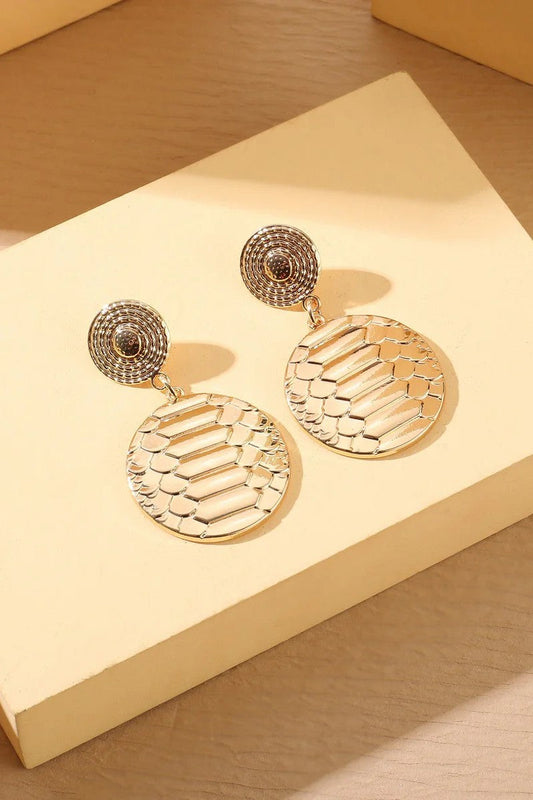 Gold Tone Snake Print Earrings – product image 2 of 2