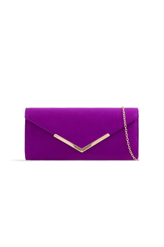 Purple Suede Envelope Clutch Bag – product image 1 of 1