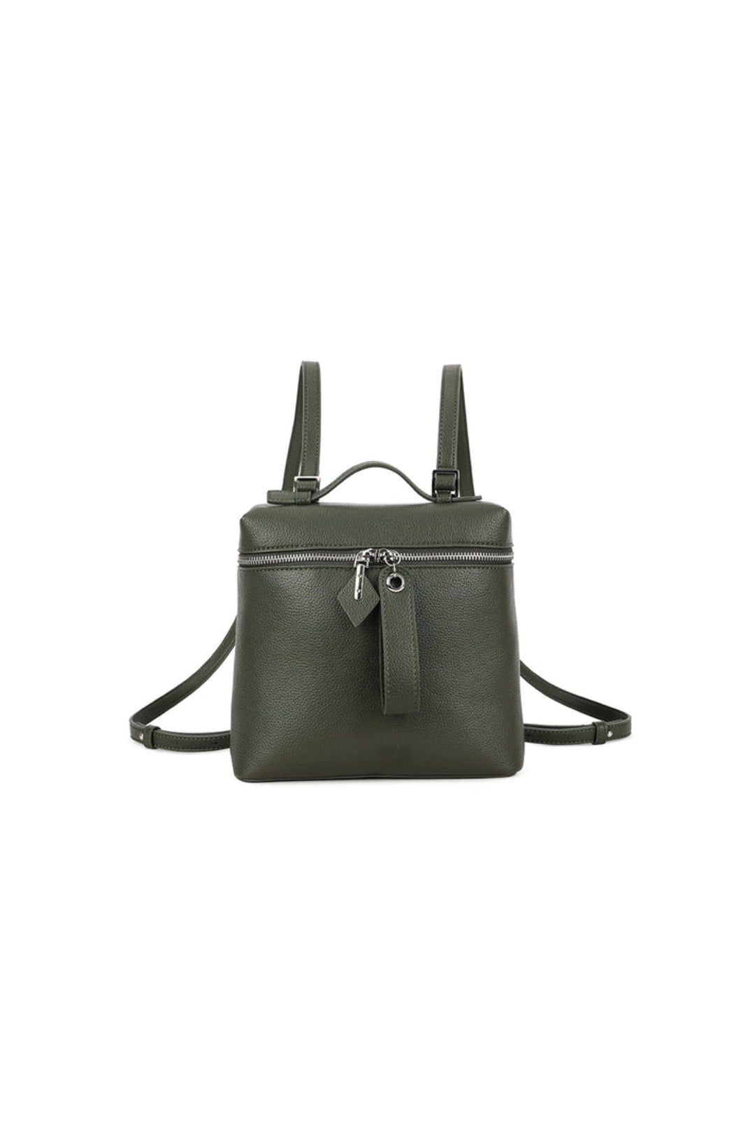 Olive Green Faux Leather Backpack – product image 1 of 3