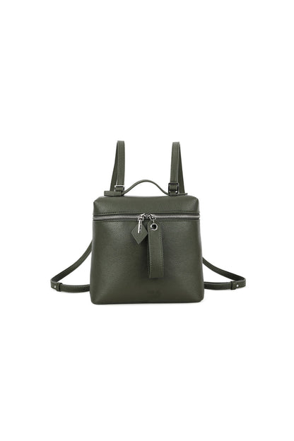 Olive Green Faux Leather Backpack – product image 1 of 3