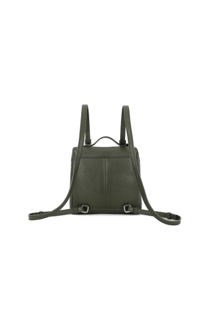 Olive Green Faux Leather Backpack – product image 3 of 3