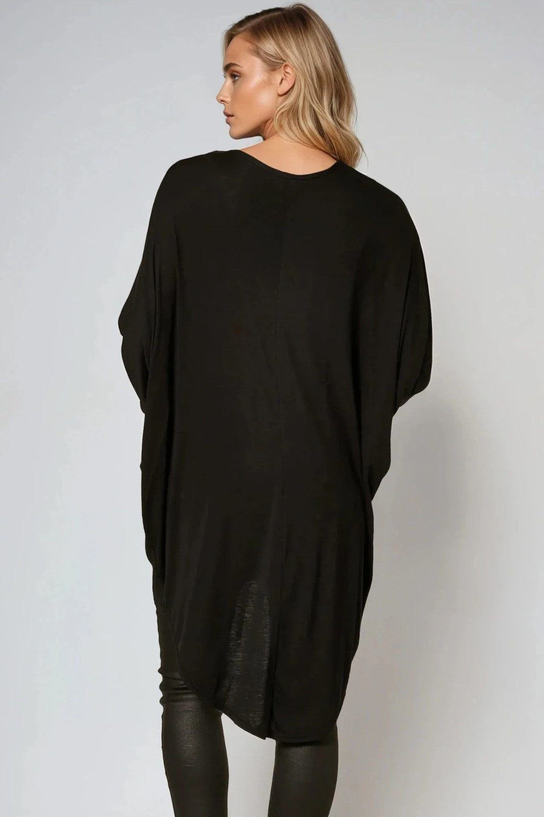 Black Oversized Batwing High Low Top – product image 3 of 3