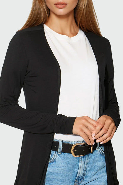 Black Boyfriend Cardigan with Pockets – product image 3
