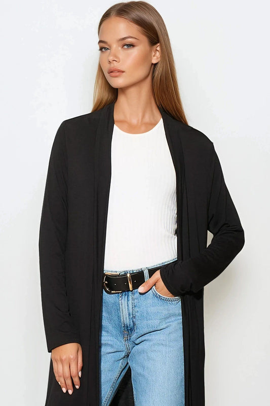 Black Jersey Longline Cardigan – product image 2