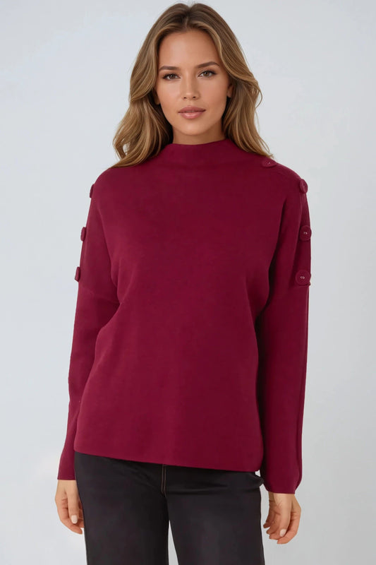 Wine High Neck Jumper – product image 1 of 5