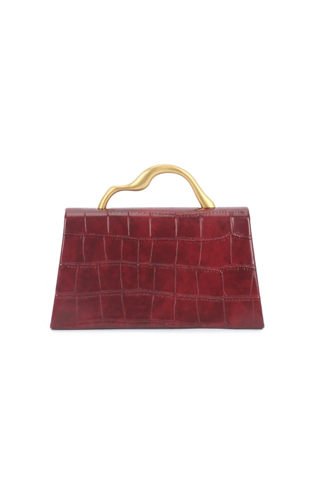 Cherry Red Croc Faux Leather Top Handle Bag – product image 3 of 3