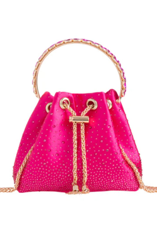 Fuchsia Embellished Top Handle Evening Bag – product image 2 of 2