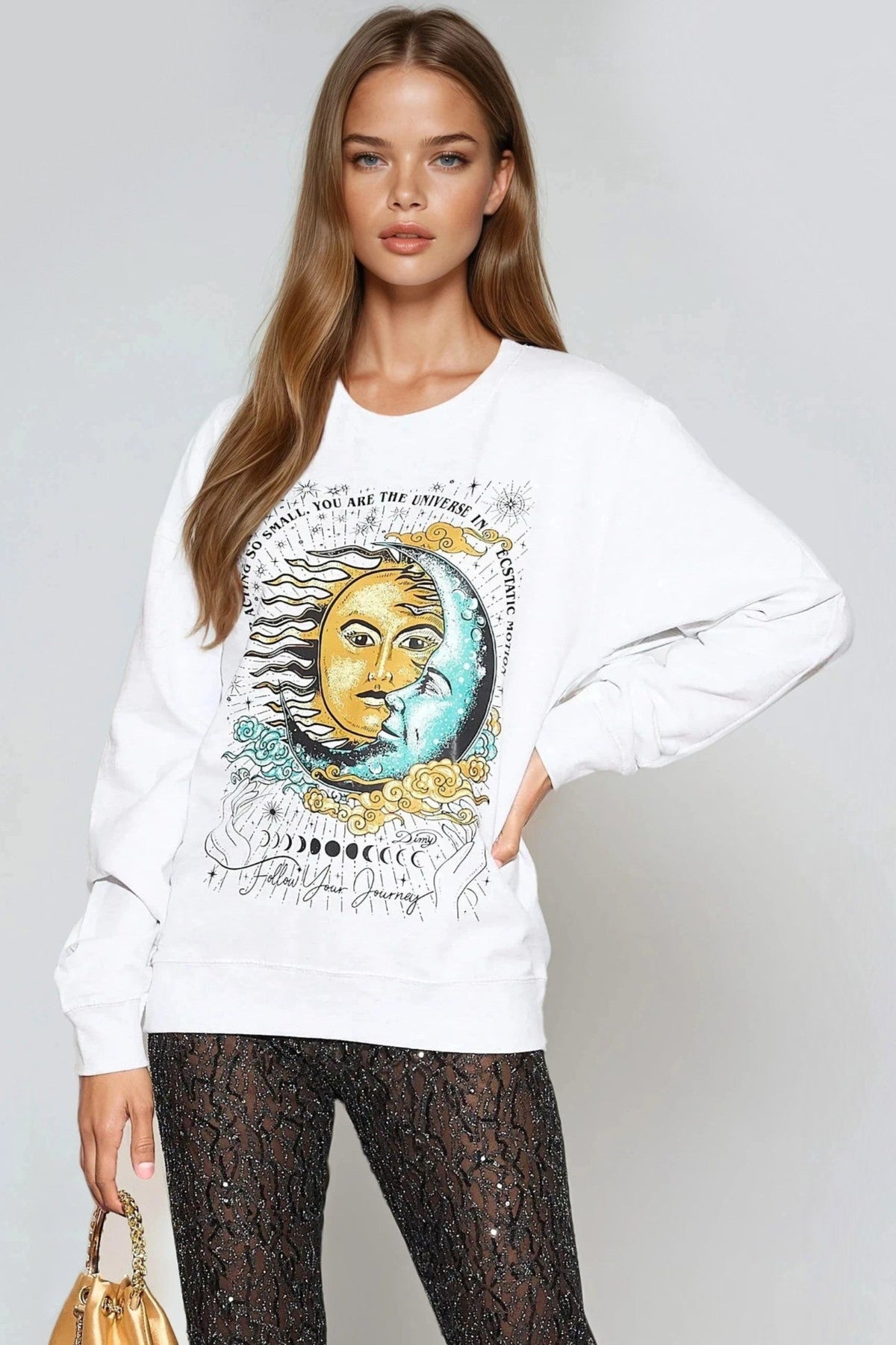 White Follow Your Journey Sweatshirt – product image 3 of 7