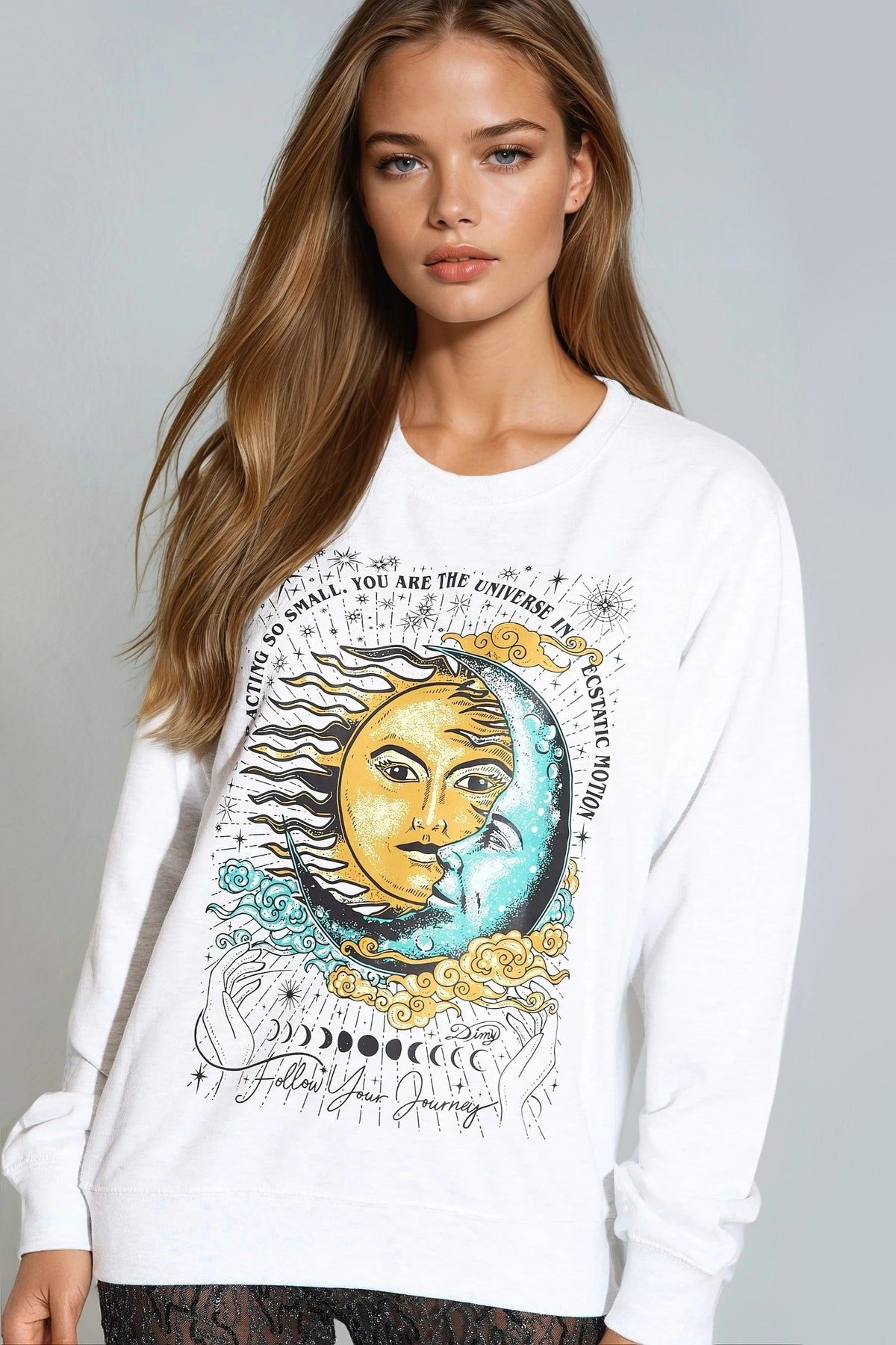 White Follow Your Journey Sweatshirt – product image 2 of 7