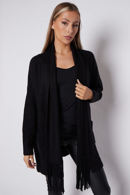 Black Fringed Tassel Cardigan – product image 1 of 7