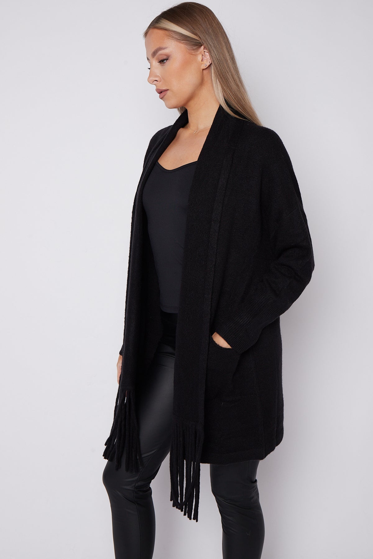 Black Fringed Tassel Cardigan – product image 3 of 7