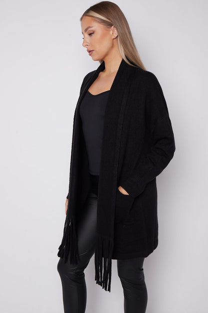 Black Fringed Tassel Cardigan – product image 3 of 7