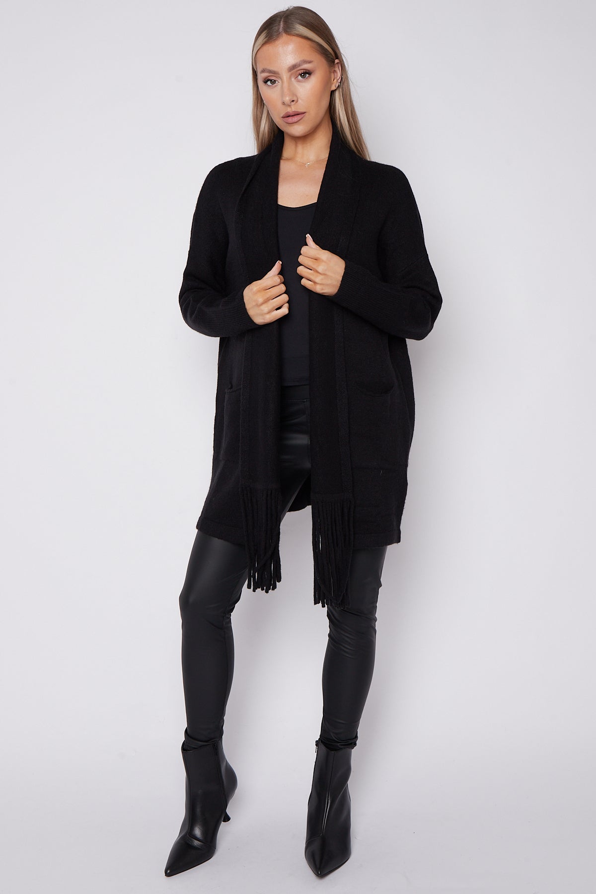 Black Fringed Tassel Cardigan – product image 6 of 7