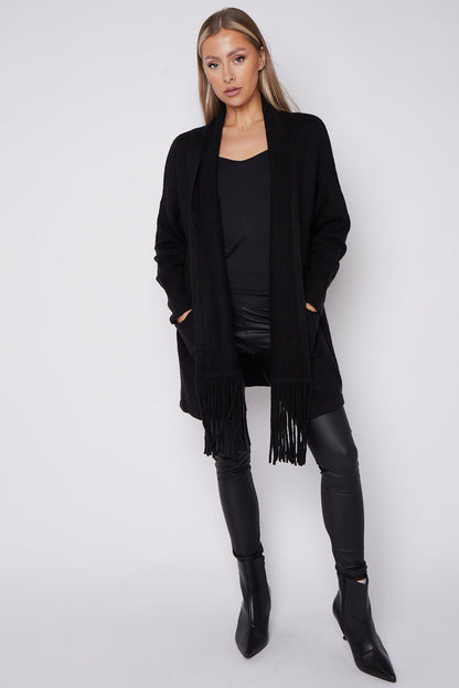 Black Fringed Tassel Cardigan – product image 7 of 7