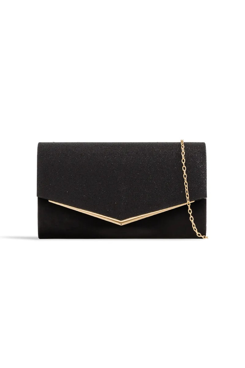 Black Glitter Envelope Clutch Bag – product image 1 of 2
