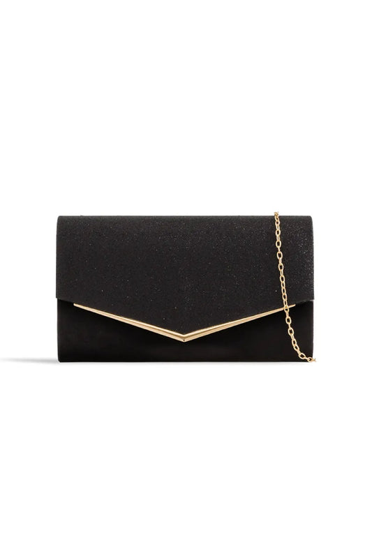 Black Glitter Envelope Clutch Bag – product image 1 of 2