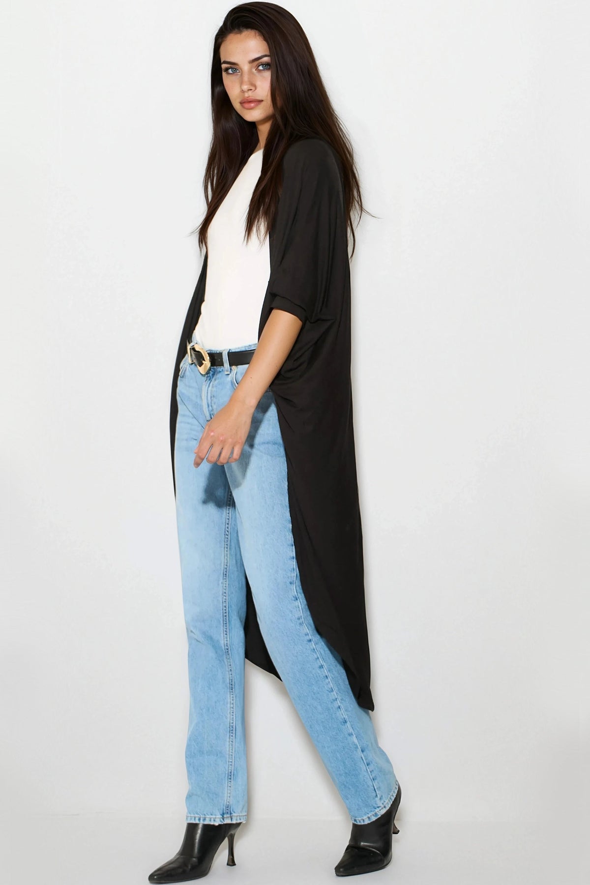 Black Batwing Sleeve Kimono Cardigan – product image 2 of 4