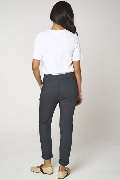Charcoal Stretch Drawstring Trousers – product image 5