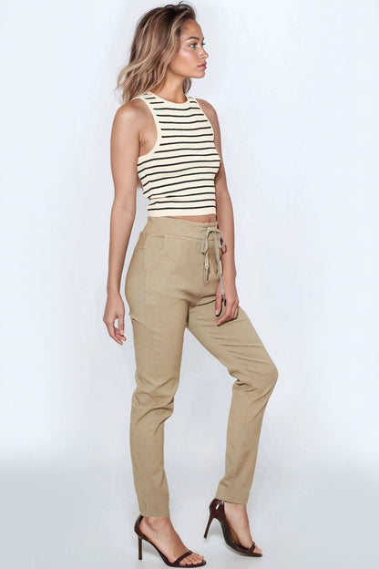 Mocha Stretch Drawstring Trousers – product image 2