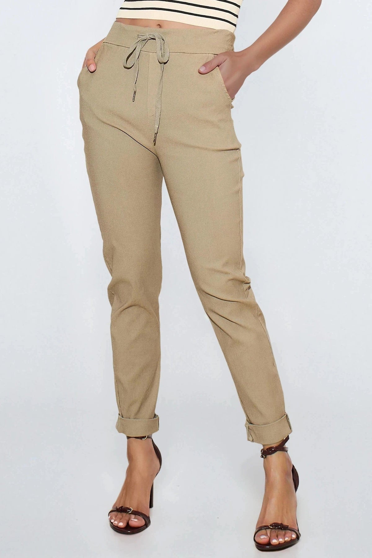 Mocha Stretch Drawstring Trousers – product image 4