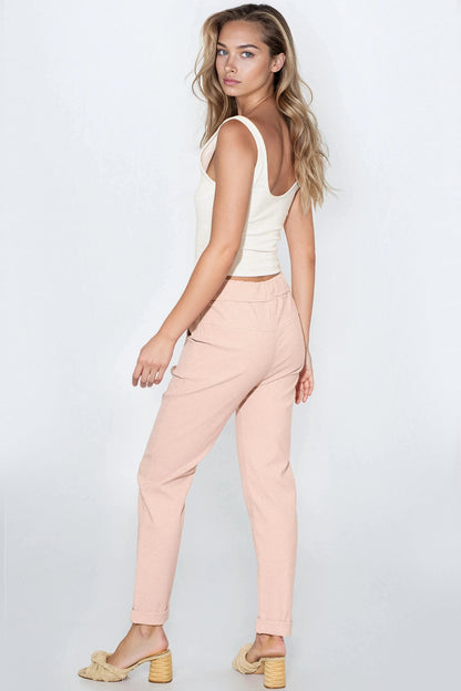 Dusty Pink Stretch Drawstring Trousers – product image 3