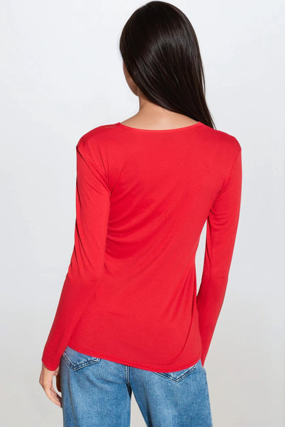 Red Round Neck Long Sleeve Top – product image 4