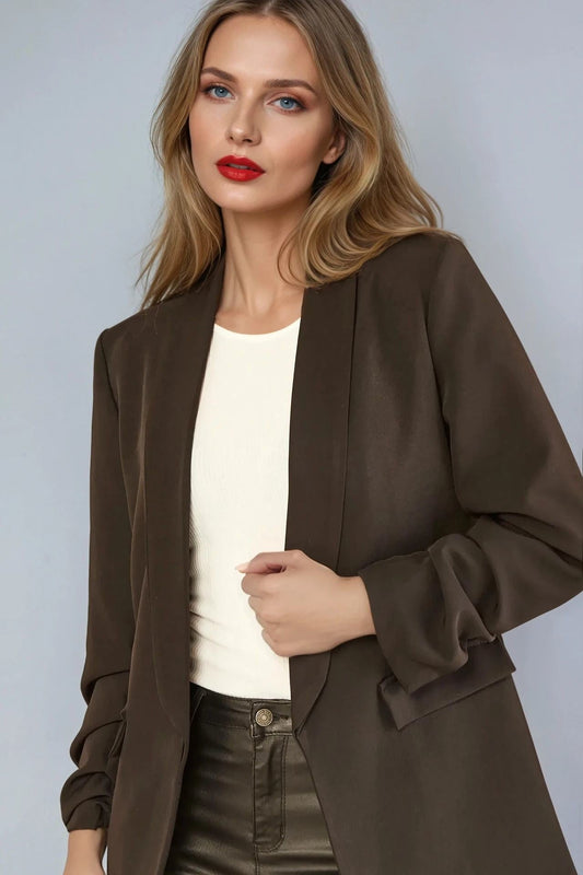 Black Blazer with Ruched Sleeves – product image 1 of 4